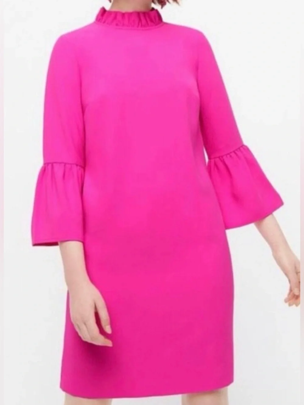 J. Crew ruffle neck shift dress